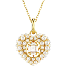 Golden Halsketten Swarovski Hyperbola Pendant Necklace - Gold/Pearl/Transparent