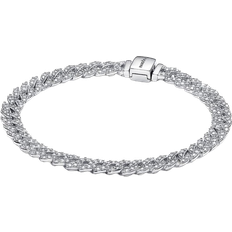 Pandora Timeless Pavé Cuban Bracelet - Silver/Transparent
