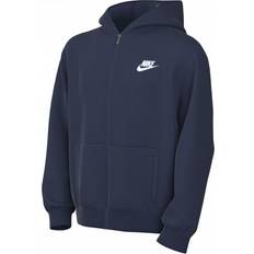 Nike club fleece full zip Nike Older Kid's Sportswear Club Fleece Full Zip Hoodie - Midnight Navy/White (FD3004-410)