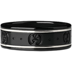 Gucci Rings Gucci Icon Thin Band Ring - White Gold/Black