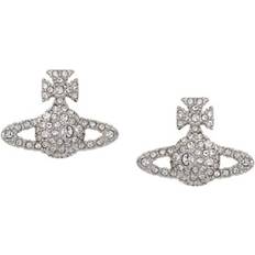 Vivienne Westwood Jewelry Vivienne Westwood Grace Bas Relief Stud Earrings - Silver/Transparent