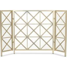 Gold Fireplaces Noble House Three Panel Fireplace Screen Gold