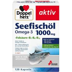 Fettsäuren Doppelherz Sea Fish Oil Omega-3 1,000 mg + Fols. Caps. 120 Stk.