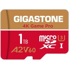 Memory Cards & USB Flash Drives Gigastone [5-Yrs Free Data Recovery] 1TB Micro SD Card, 4K Game Pro, MicroSDXC Memory Card for Nintendo-Switch, GoPro, Action Camera, DJI, UHD