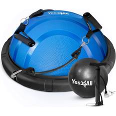 Yes4All Fitness Yes4All Upgrade Combo Half Balance Trainer Ball with Resistance Bands & Pilates Ball Black, Blue for Training Core Strength