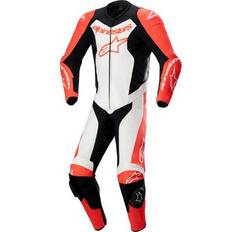 Motorcycle Suits Alpinestars GP Force Lurv perforated One Piece Motorcycle Leather Suit, black-white-red