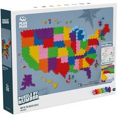 Jigsaw Puzzles Puzzle By Number Map of the United States: 1400 Pcs