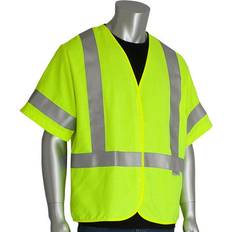 Work Vests on sale PIP 305-3200-2X High Visibility Vest: Yellow Zipper Closure No Pocket