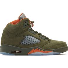 Block Heel Shoes Nike Air Jordan 5 Retro M - Army Olive/Solar Orange