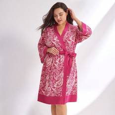 Multicolored - Women Robes Shein Plus Paisley Print Kimono Robe