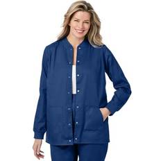 Work Jackets Comfort Choice Plus Women's Snap Front Scrub Jacket in Evening Blue Size M