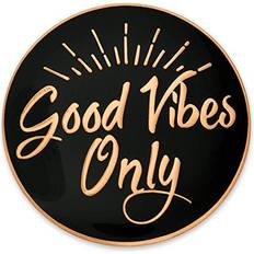 Brooches Pinmart Good Vibes Only Motivational Cute Enamel Lapel