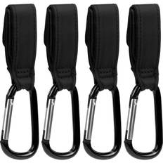 Maplefield Baby Stroller Hooks with Large Carabiner Clip 4-pack