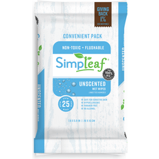 Simpleaf Brands Flushable Wipes, 25 Count, Unscented 4 Pack 25-pack