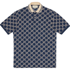 Men Polo Shirts Gucci GG Stretch Polo Shirts - Dark Blue