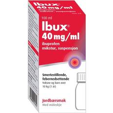 Ibuprofen Reseptfrie legemidler Ibux 40 mg/ml Strawberry 100ml Løsning
