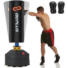 Martial Arts Costway Freestanding Punching Bag Kickboxing Bag with Stand and Suction Cup Base