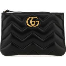 Gucci Clutches Gucci Black Leather Gg Marmont Clutch