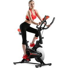 Fitness Machines Costway Indoor Exercise Bike Fitness Cardio W/4-way Adjustable Seat