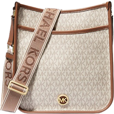 Messenger Bags Michael Kors Luisa Large Signature Logo Messenger Bag - Vanilla/Luggage