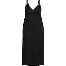 Avenue Long Dresses Avenue Lace Trim Maxi Sleep Dress black