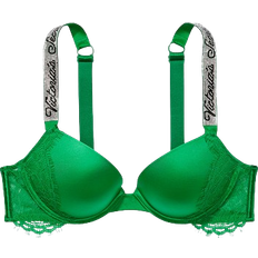  Victorias Secret Shine Strap Push Up Bra, Adds One Cup Size,  Padded, Plunge Neckline, Bras For Women, Very Sexy Collection, Green