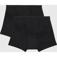 Hanes Women's 2pk Super Period Boy Shorts Black