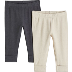 H&M Adjustable Fit Leggings 2-pack - Natural White/Dark Gray (1107148001)