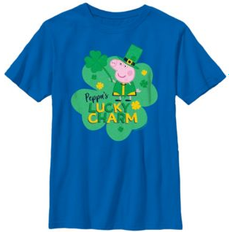 Peppa Pig Children's Clothing Hasbro Boy's Peppa Pig St. Patrick's Day Lucky Charm Child T-Shirt Royal Blue