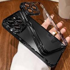 Shein Contrast Frame Clear Phone Case for iPhone 15/15 Pro