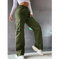 Shein Cargo Pants - Women Shein Flap Pocket Side Cargo Trousers