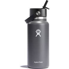 Hydro Flask Water Bottles Hydro Flask Wide Mouth with Flex Straw Cap Stone 32fl oz