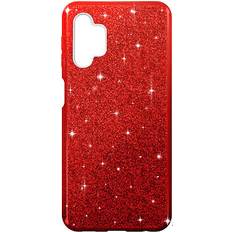 Samsung Galaxy A13 Mobile Phone Covers Avizar Samsung Galaxy A13 Glitter Case Removable Layers Semi-rigid Red