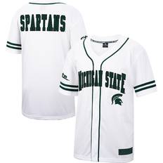 Colosseum Game Jerseys Colosseum Michigan State Spartans White Free Spirited Mesh Button-Up Baseball Jersey Men's