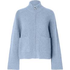 L Cardigans Selected Femme Sia Zip-Up Cardigan - Cashmere Blue