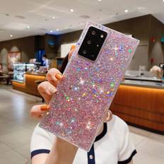 Mobile Phone Accessories ISYSUII Clear Square Case for Samsung Galaxy A51 4G Sparkle Glitter Bling Designed Case for Women Girls Soft TPU Silicone Protective Cute Slim Rubber Case Shockproof Bumper Cover,Pink