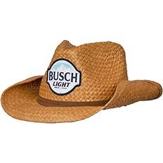 Busch Light Straw Cowboy Hat with Brown Band