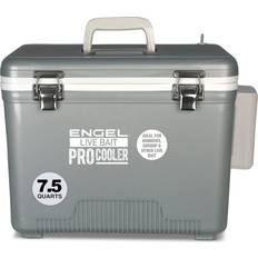 Engel Fishing Gear Engel 7.5 Quart Live Bait Pro Well with Lithium-Ion Rechargeable Aerator Silver 7.5Qt