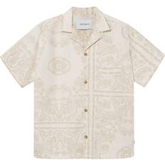 Les Deux Bekleidung Les Deux Paisley Short Sleeve Shirt Light Ivory Beige Kurzarmhemd Grösse: