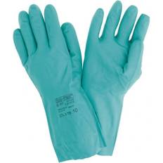 Ansell AlphaTEC Chemical Resistant Gloves: 17.00 Thick, Nitrile, Nitrile, Supported Green, Sandpatch, FDA Approved Part #37-175-10