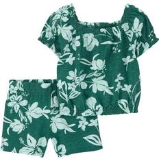 Girls Other Sets Children's Clothing Carter's Toddler Floral Cotton Outfit Set 2-piece - Green