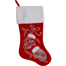 White Stockings Northlight 20.5-Inch White Winter Mittens Embroidered Christmas 20.5"