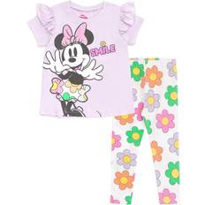 Disney Other Sets Disney Minnie Mouse Little Girls T-Shirt and Leggings Outfit Set Purple/Multicolor 7-8