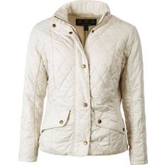 Barbour Dame Ytterklær Barbour Flyweight Cavalry Quilted Jacket - Pearl/Stone