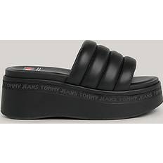 Tommy Hilfiger Damen Schuhe Tommy Hilfiger Plateau-Sandale mit Keilabsatz und Logo BLACK