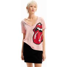 Desigual Clothing Desigual Rhinestone The Rolling Stones T-shirt RED