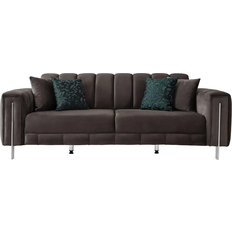JVMoebel Velvet Brown Sofa 180cm Zweisitzer