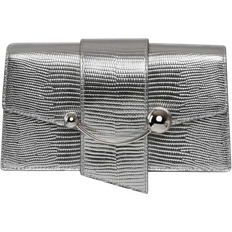 Credit Card Slots Clutches Strathberry Crescent On A Chain Clutch Bag - Silver