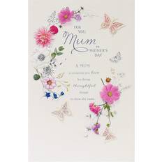 UK Greetings Cards & Invitations Embossed Floral Mother's Day Card