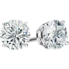 Silver Earrings Paris Jewelry Stud Earrings - White Gold/Diamonds